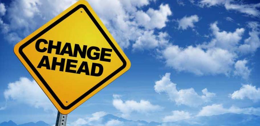 sign saying changes ahead